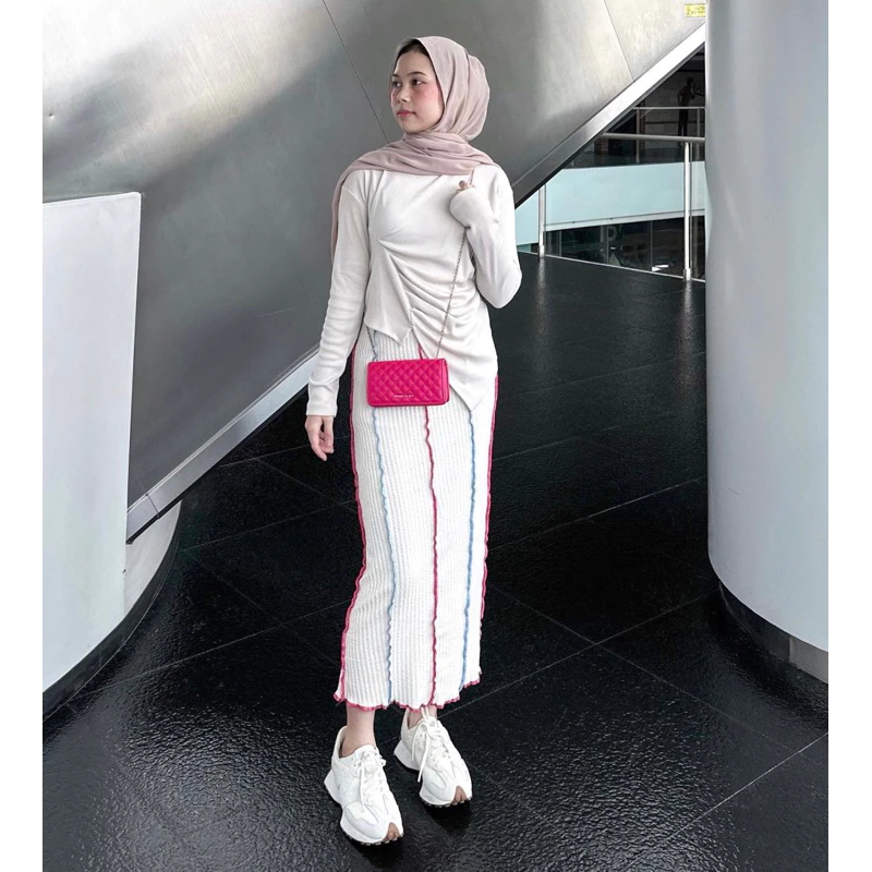 Rok Span Skirt Rainbow Terbaru Rok Span Selebgram Viral Rok Span Panjang Korean Style Termurah
