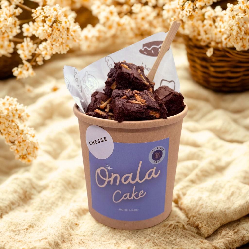 

Fudge Brownies | Onala Desserts | Layered with Cheese, Peanut, Nutella, Chocolate or Biscoff