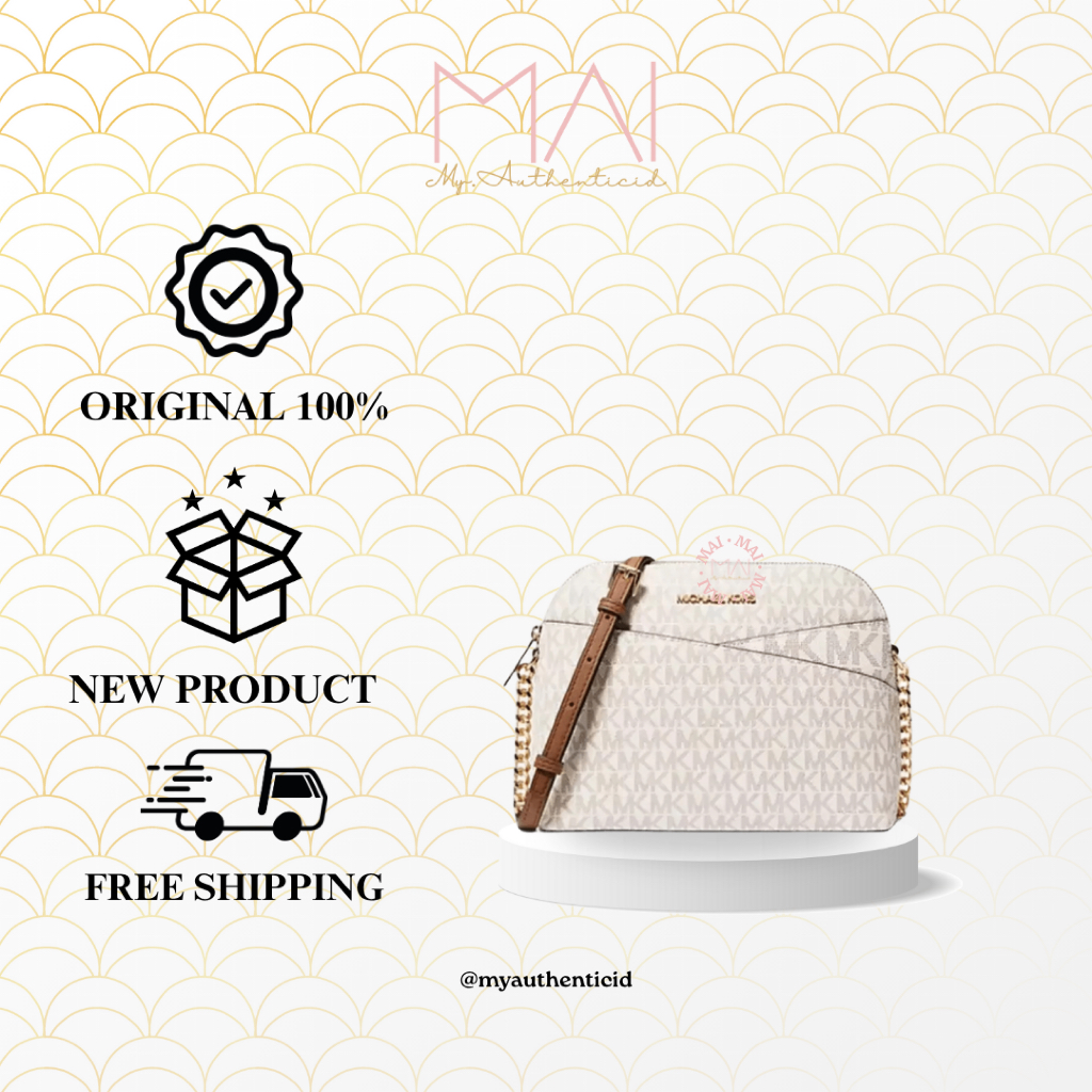 Emka Jet Set Travel Medium Dome Crossbody - Vanilla Brown