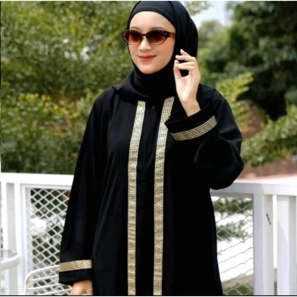 BAJU GAMIS ABAYA TURKI HITAM DRRES MUSLIM FULL RENDA TERLARIS
