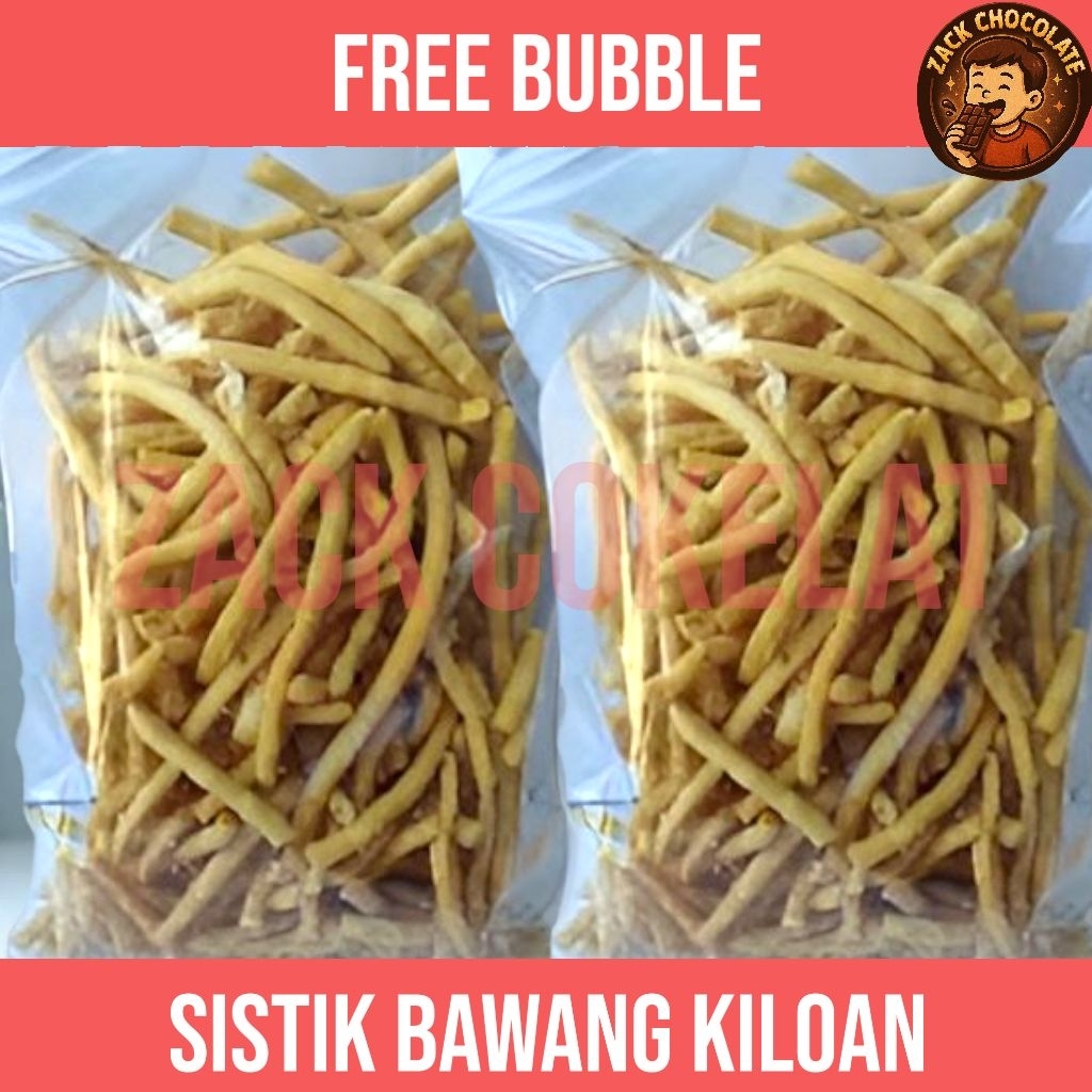 

Stik/Sistik Bawang Enak Gurih Renyah Snack Kiloan 1kg/500g/250g Rasa Original Bawang