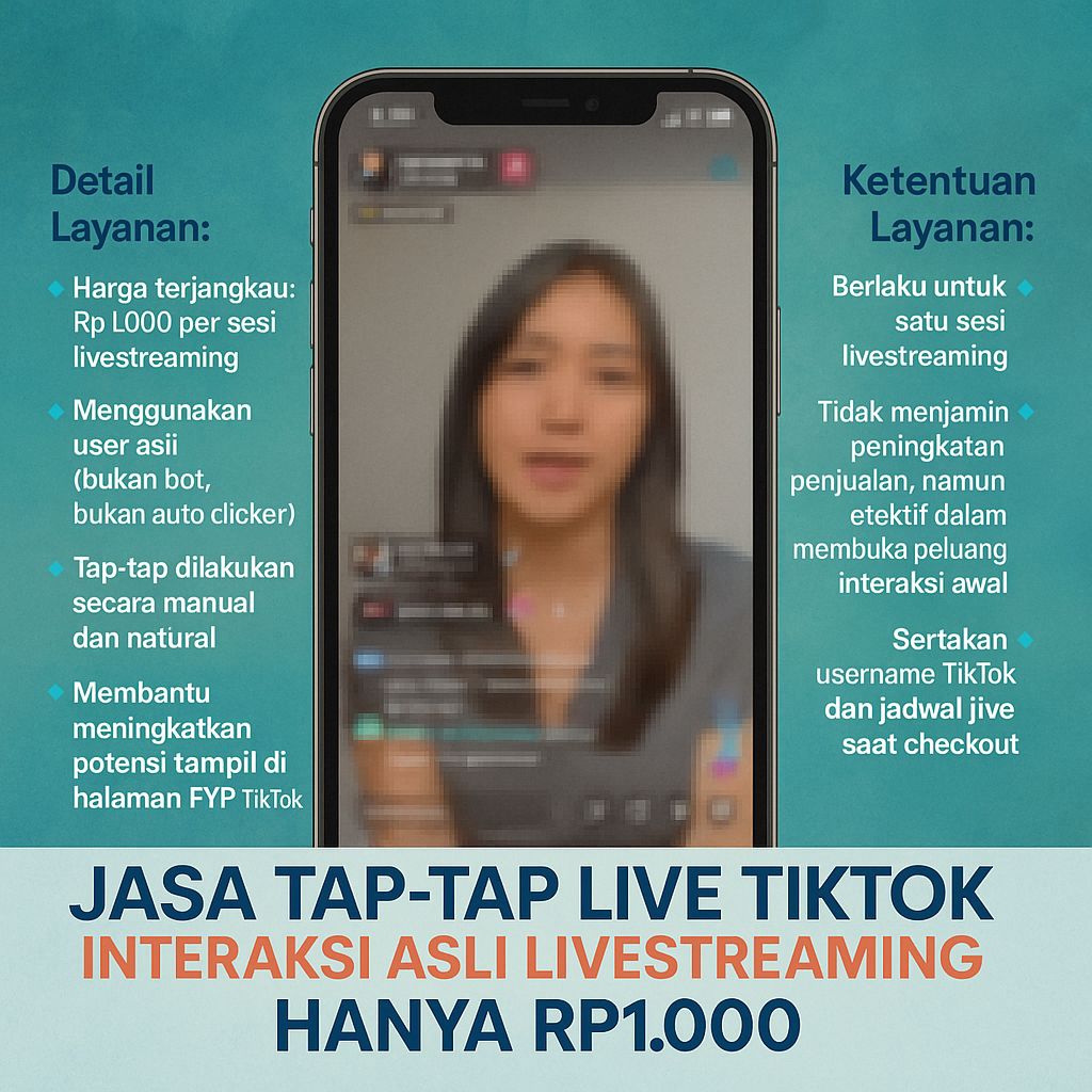 Jasa Tap-Tap Live TikTok Asli 100% – Cuma Rp1.000" ✅ "Interaksi Real di Live TikTok – Harga Murah