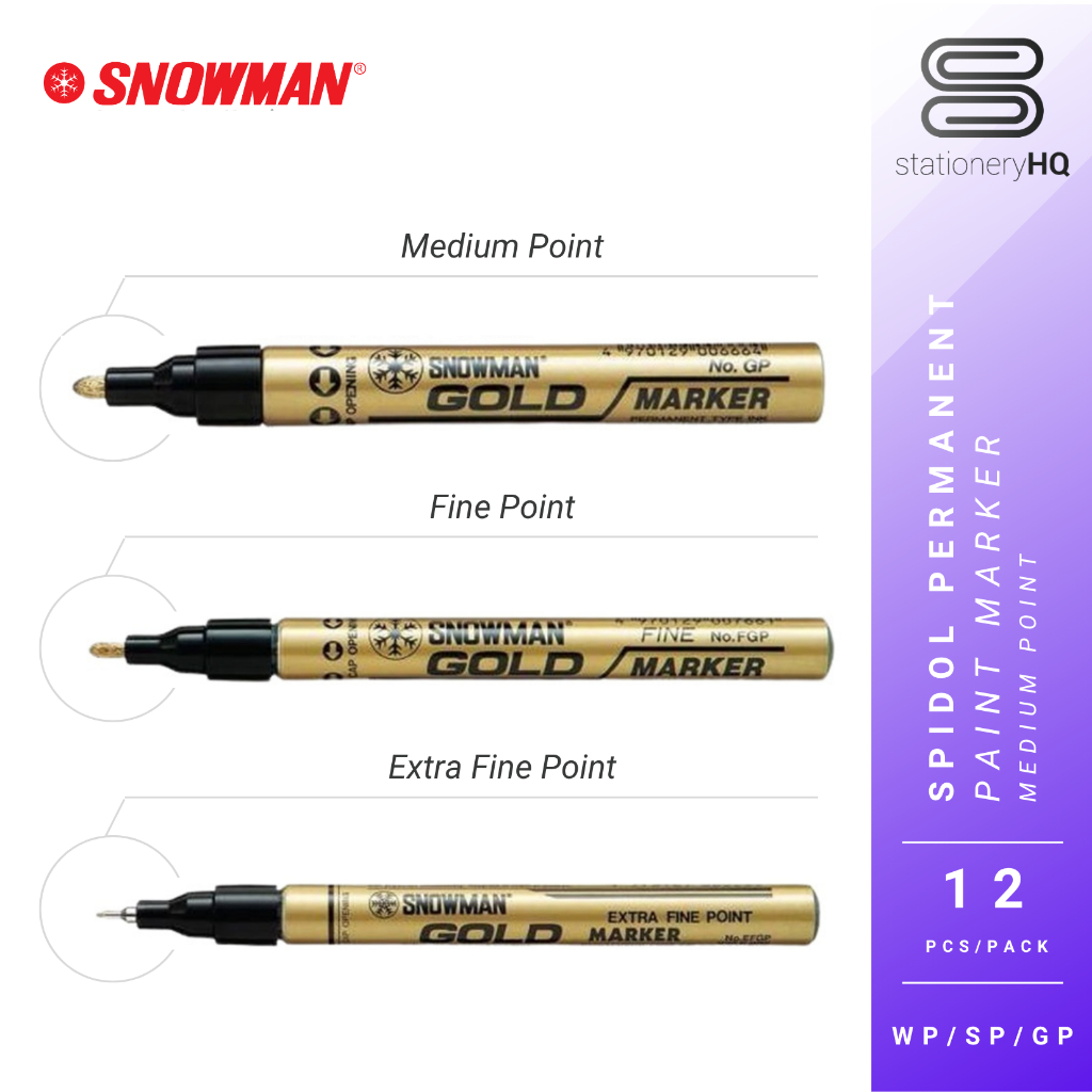 

Ay00! (12 Pcs) Spidol Paint Marker Snowman Permanent Medium Point GP-12 / SP-12 / WP-12