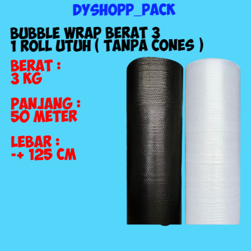 

BUBBLE WRAP BERAT 3 KG HITAM / PUTIH 1 ROLL UTUH TANPA CONES
