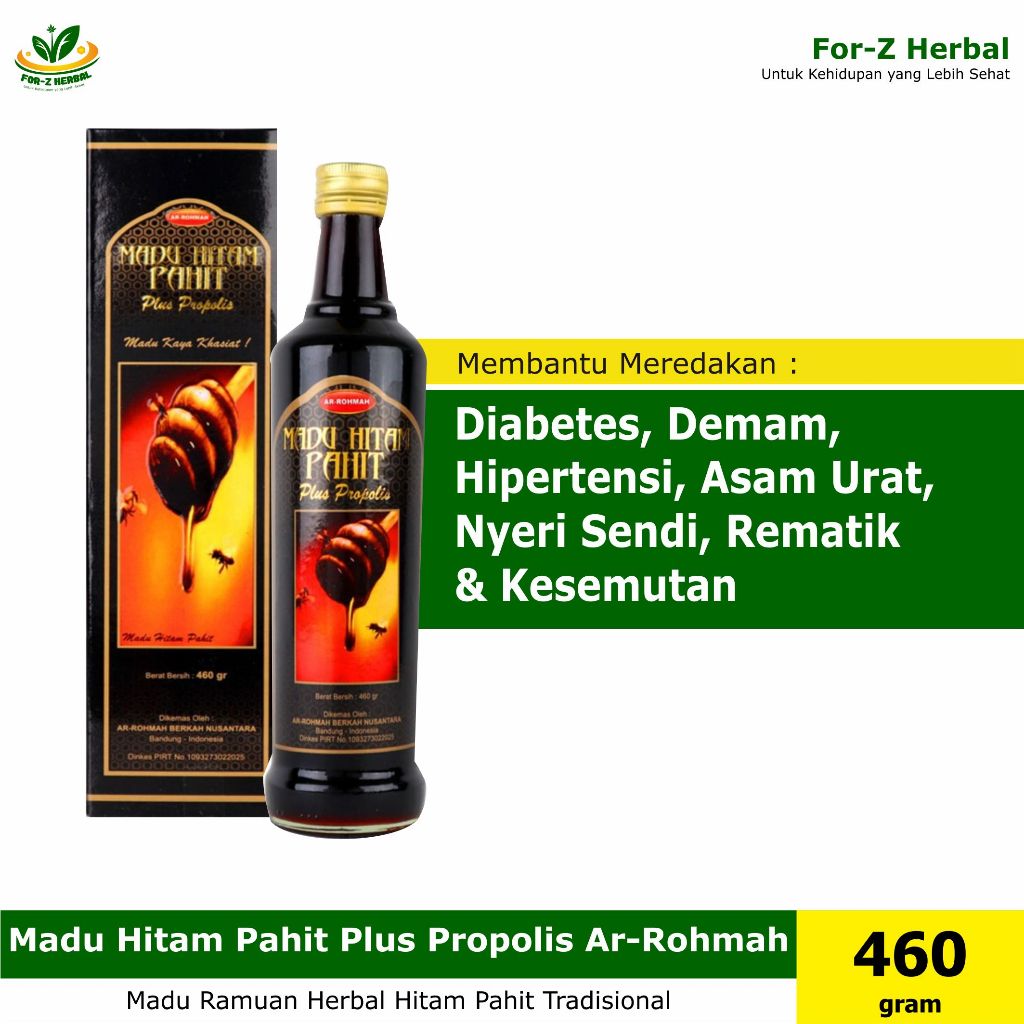 

Forcysn Madu Hitam Pahit Plus Propolis Ar Rohmah - 460 Gr