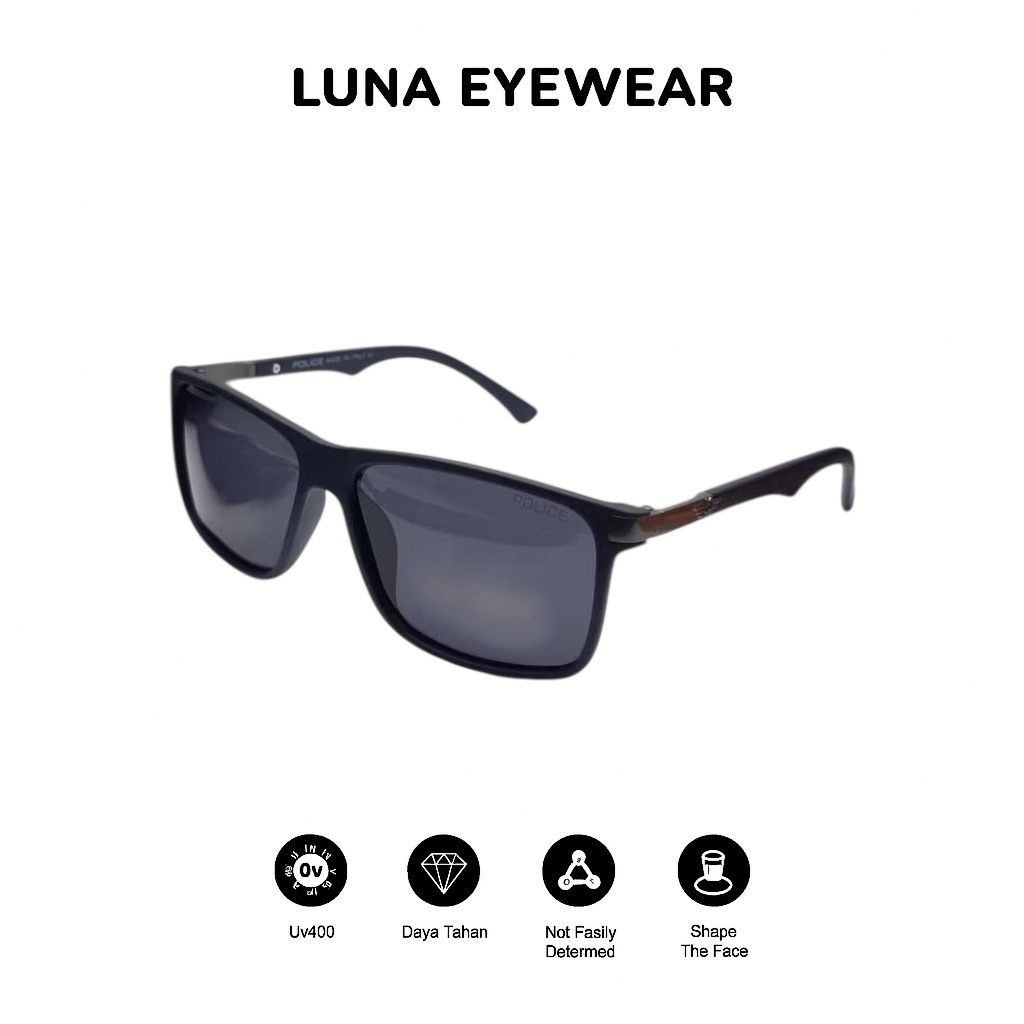 KACAMATA HITAM POLICE 744 LENSA POLARIZED ANTI RADIASI GAYA SPORTY TERBARU UNISEX