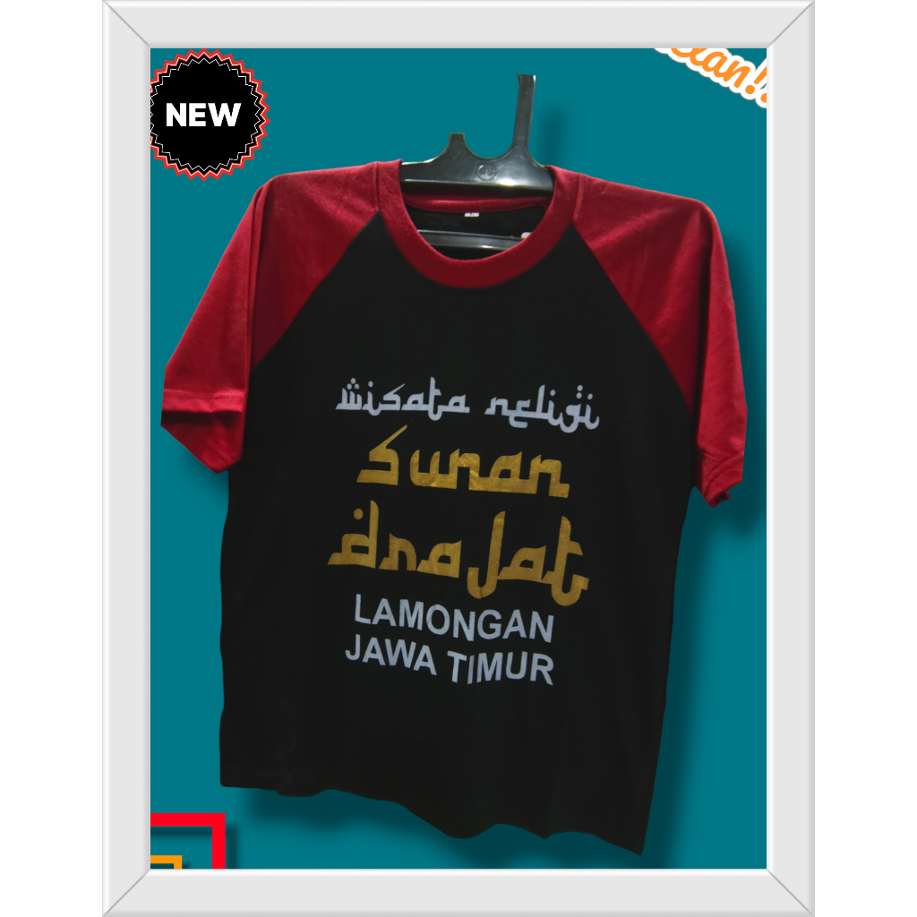 Kaos Sunan Drajat Pria Dan Wanita Lengan Pendek | Baju Kombinasi Kaligrafi