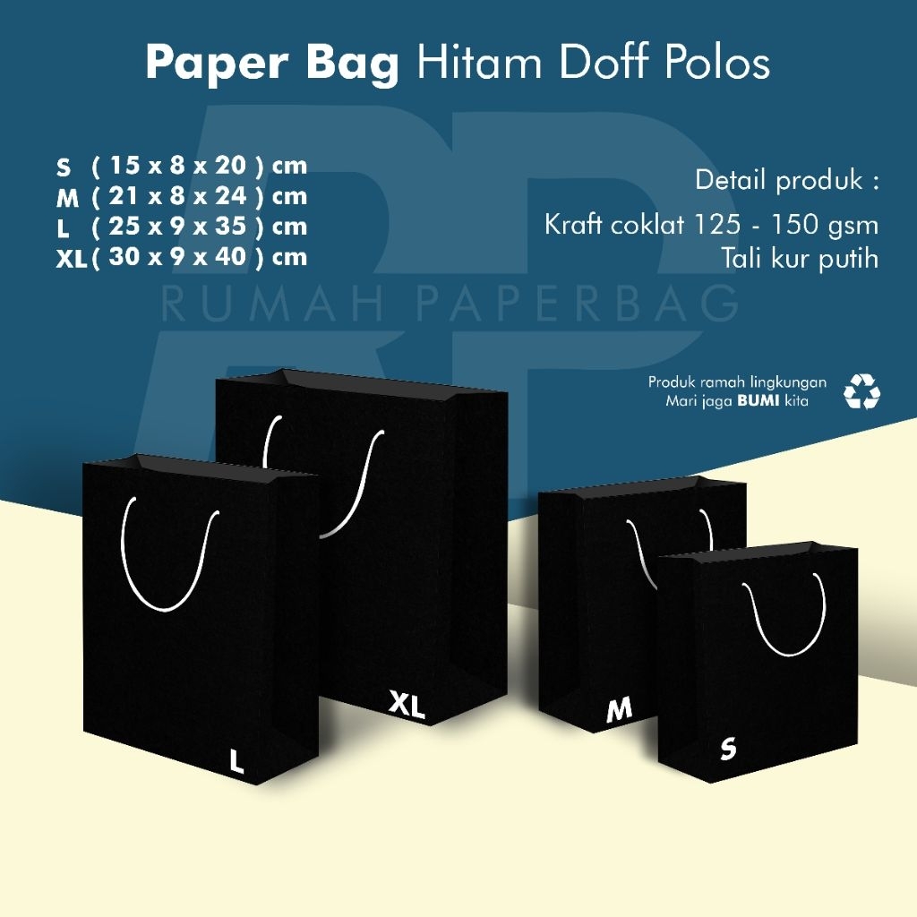 

Paperbag Hitam Polos Lusinan Isi 12 pcs Ukuran S-M-L-XL