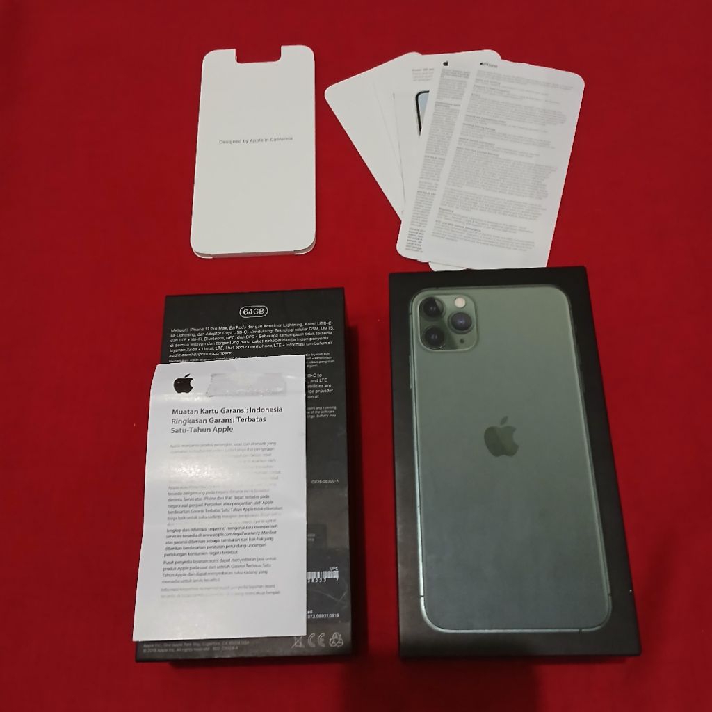 

dus box 11 pro max midnight green original 100% copotan ibox lengkap manual book