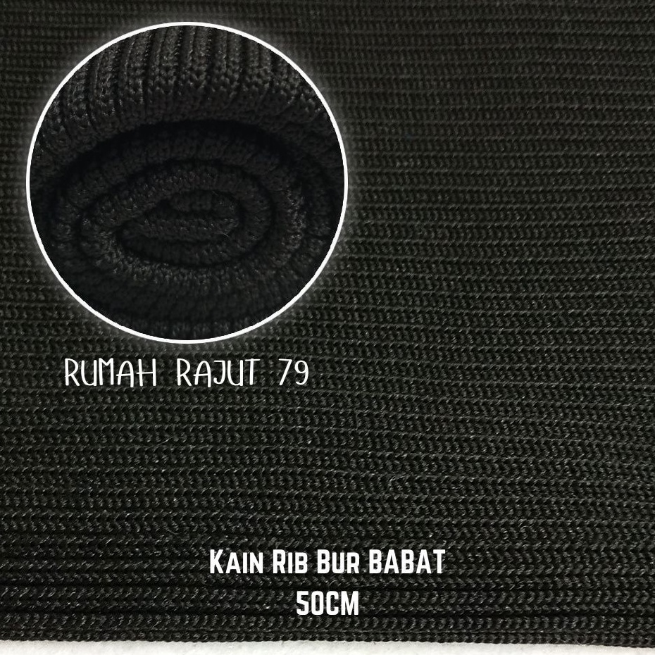 Flash Sale Kain Rib Bur Babat 2x1 Bahan Polyester Tebal Warna Hitam Abu Muda Navy Coklat