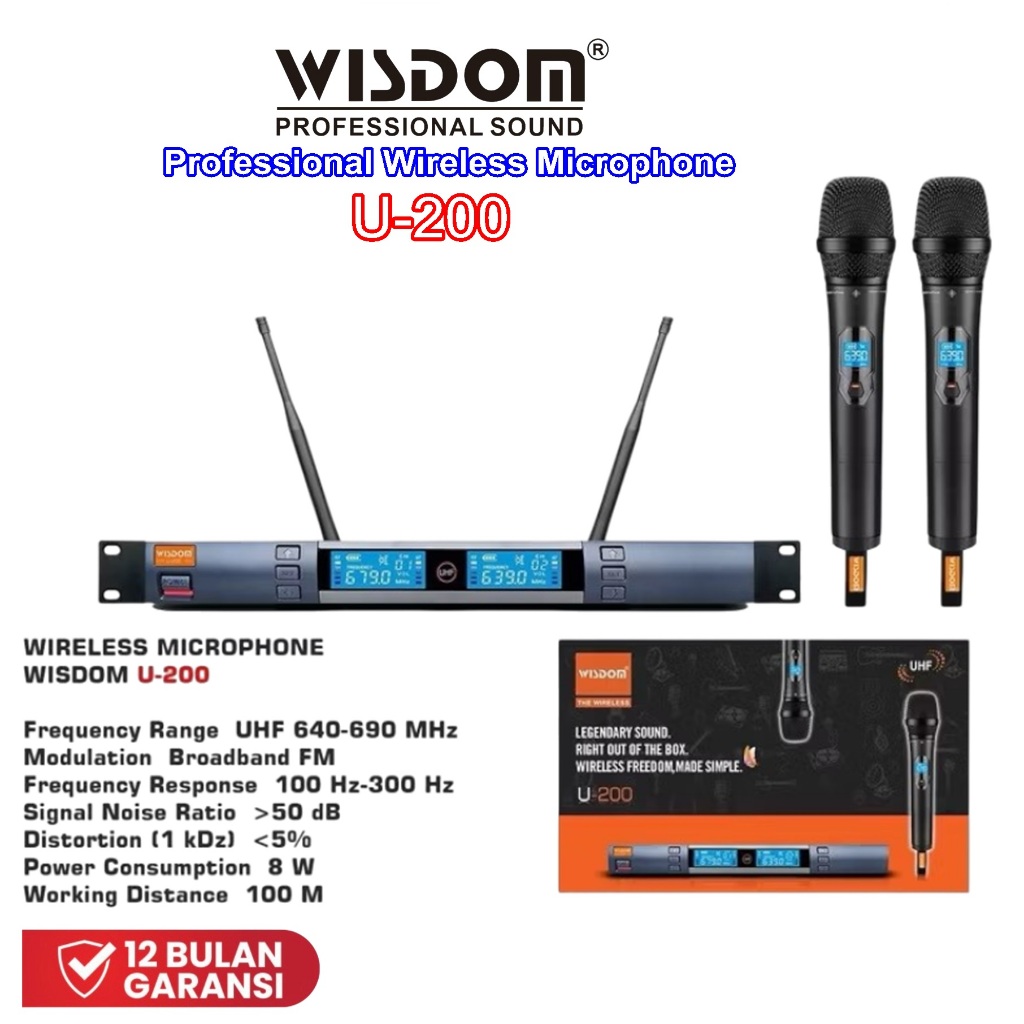 Mikrofon Wireless Wisdom U200 Mic Wireless Wisdom U-200