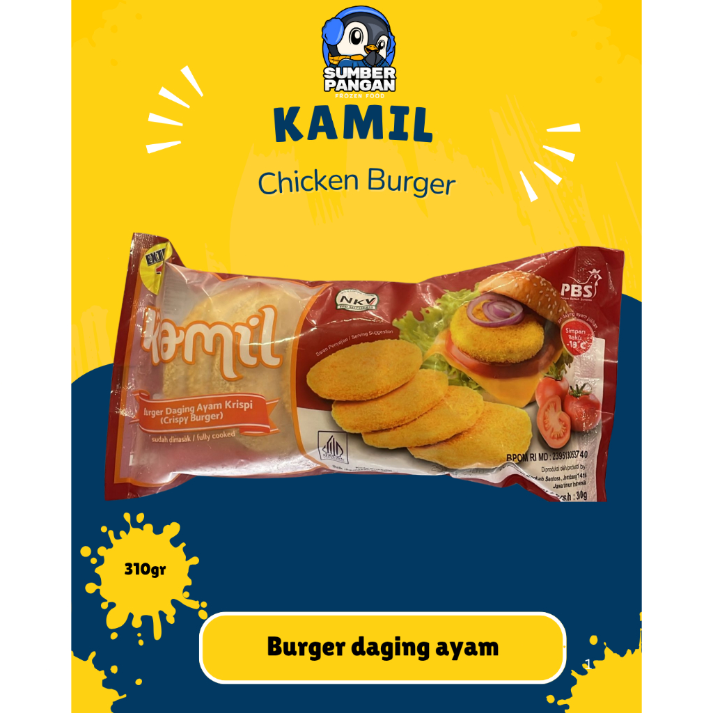 

Kamil Crispy Burger 310gr (bahan kebab&Burger)
