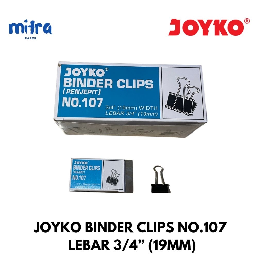 

Binder Clip / Penjepit Kertas / Binder Clip No. 107 Joyko.