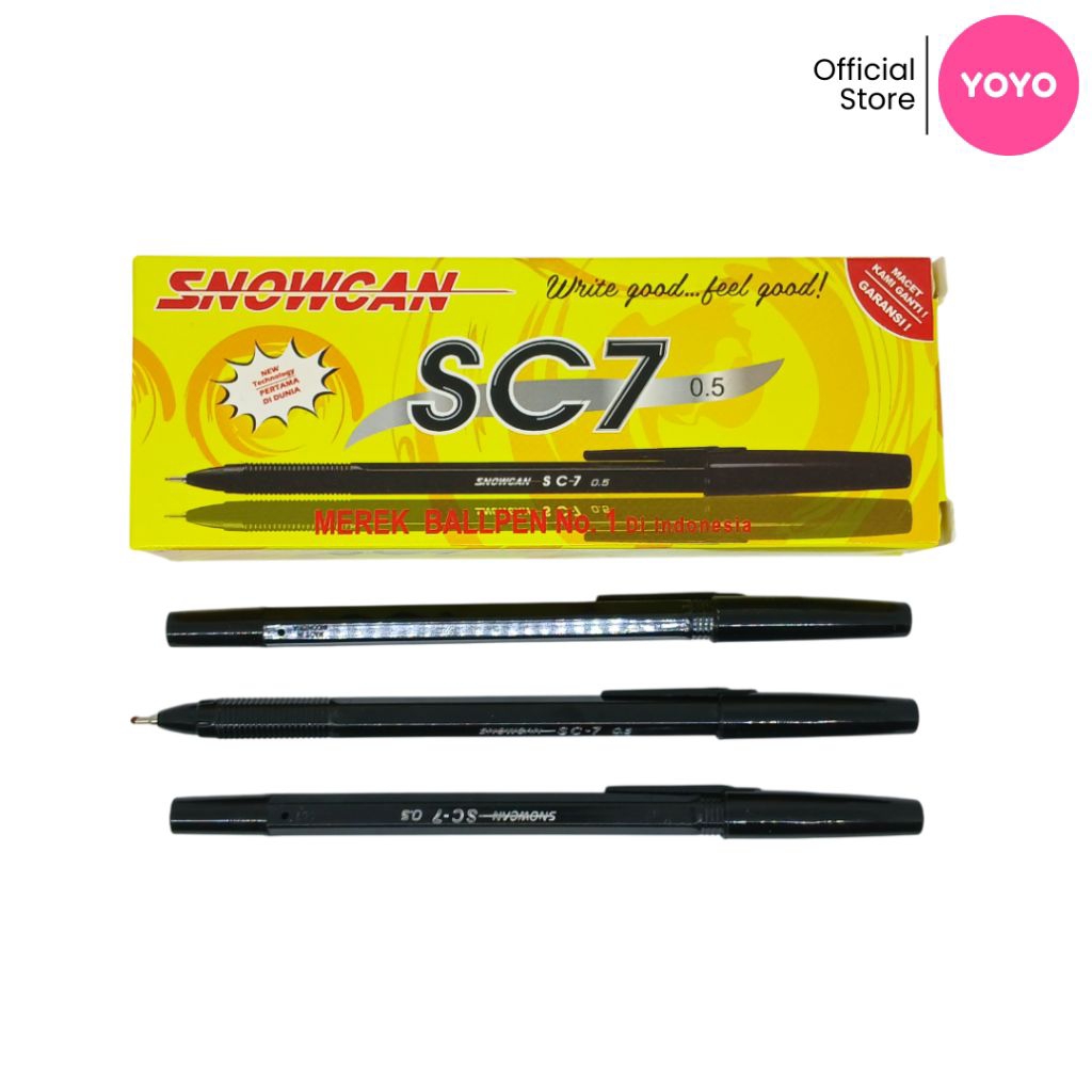 

SNOWCAN Pulpen Hitam SC7 0,5 mm