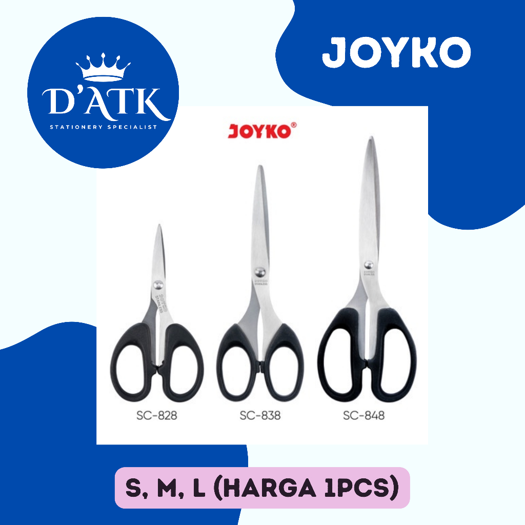 

Scissors / Gunting Kertas Joyko SC-828 (Kecil) / SC-838 (Sedang) / SC-848 (Besar) / Gunting Satuan (1 Pcs)