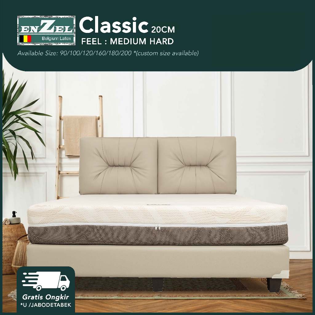 ENZEL Kasur Full Latex Classic – Feel Medium Hard (Full Set)