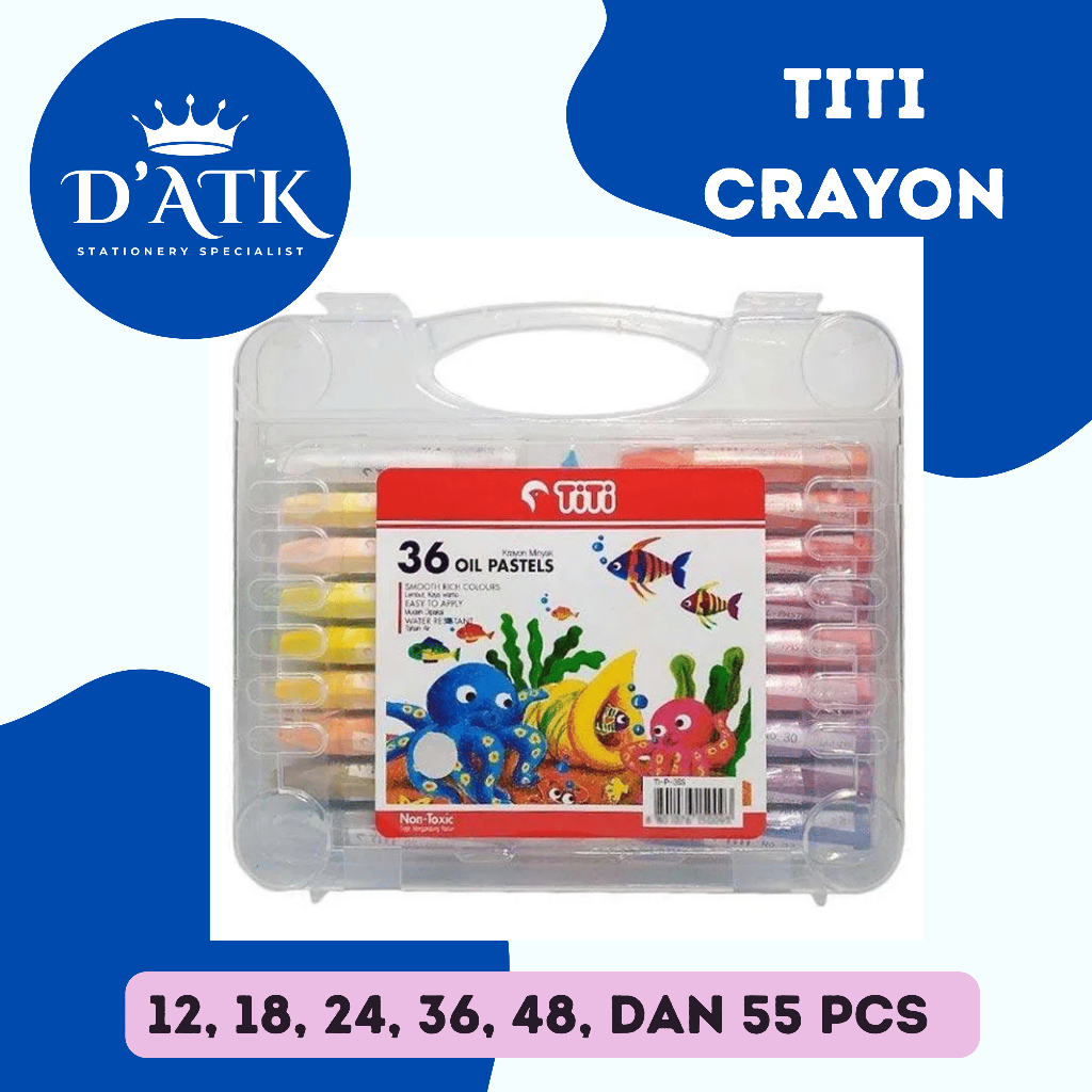 

D'Atk Crayon Titi oil pastel 1 set 12,18, 24, 36, 48, dan 55 (Pcs)