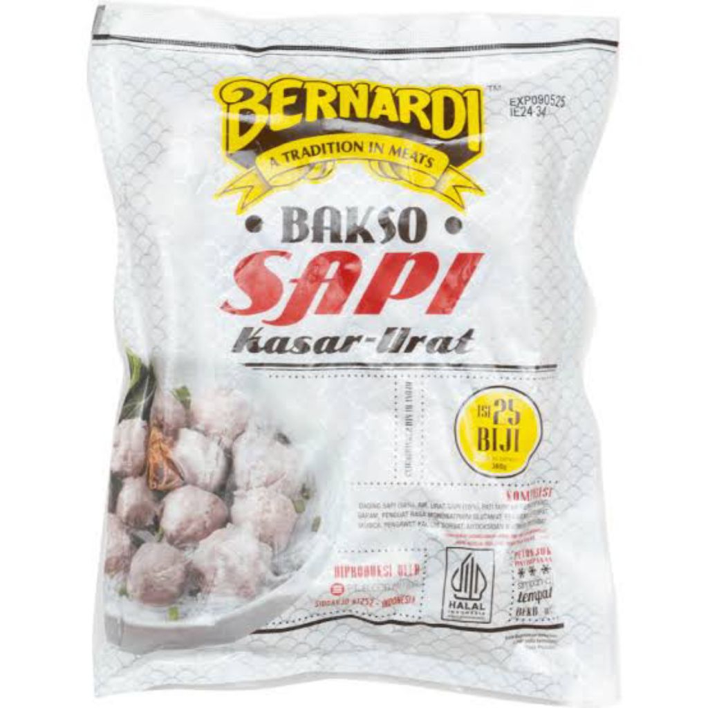

Bernardi bakso karar/urat 360gt isi 25bj