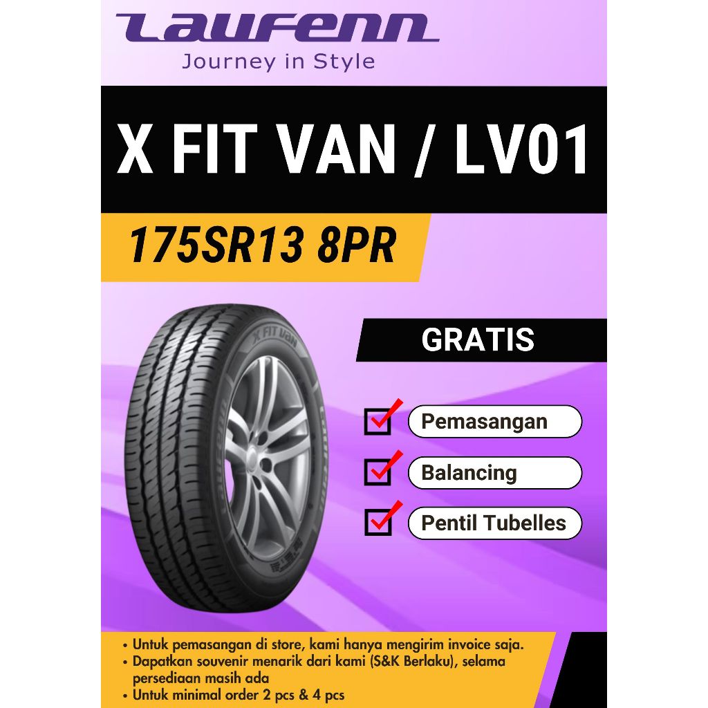 Ban mobil Laufenn 175R13 8PR X FIT VAN+/ LV01, 175-13, 175/80/13, 175R13, 175SR13, 175 SR13 (untuk m