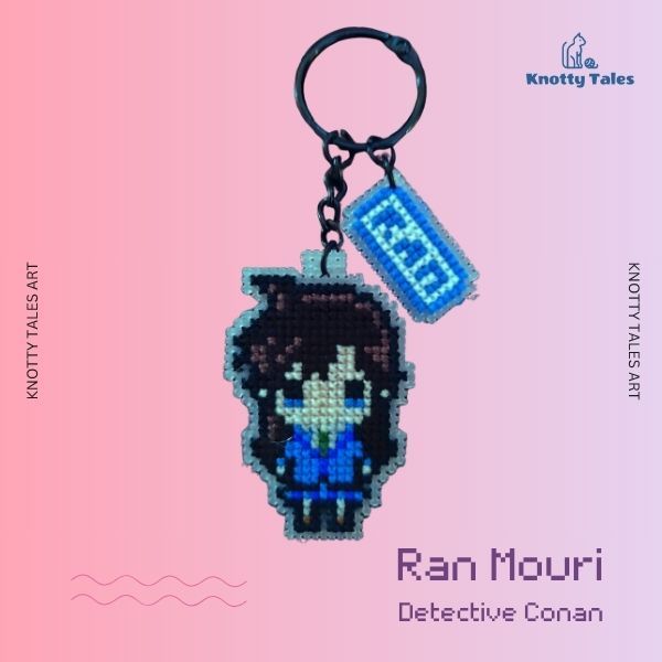 Knotty Ran Mouri Gantungan Kunci Detektif Conan Cross Stitch