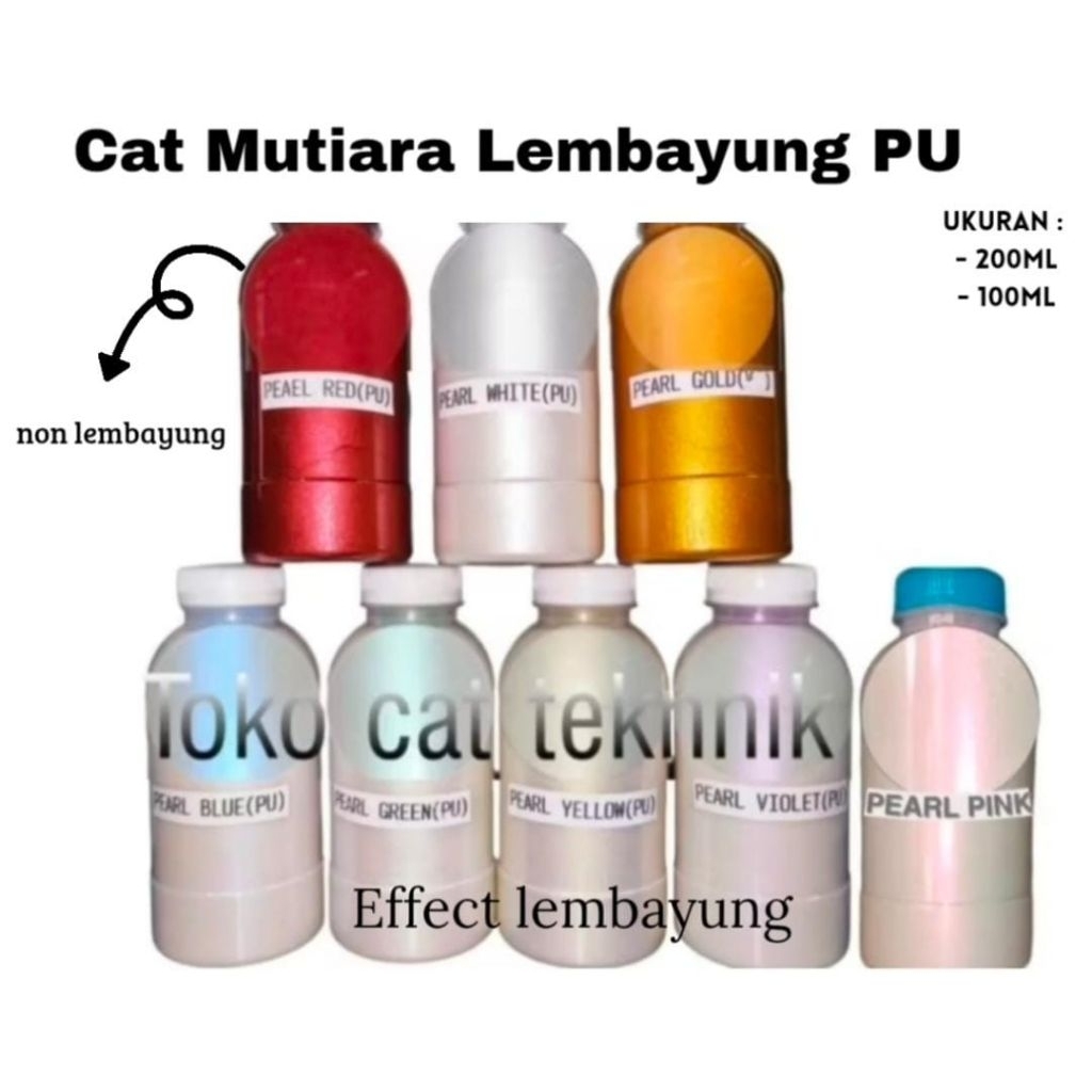 Cat PU Mutiara Lembayung Pearl Blue / Violet / Green / Yellow / Putih 200ml 100ml