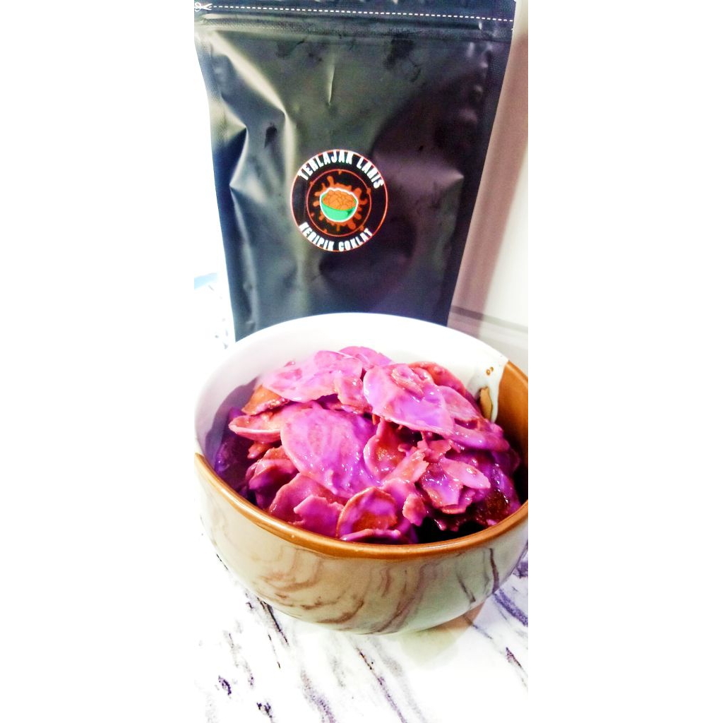 

keripik rasa taro 150 gram/terlajak laris keripik coklat