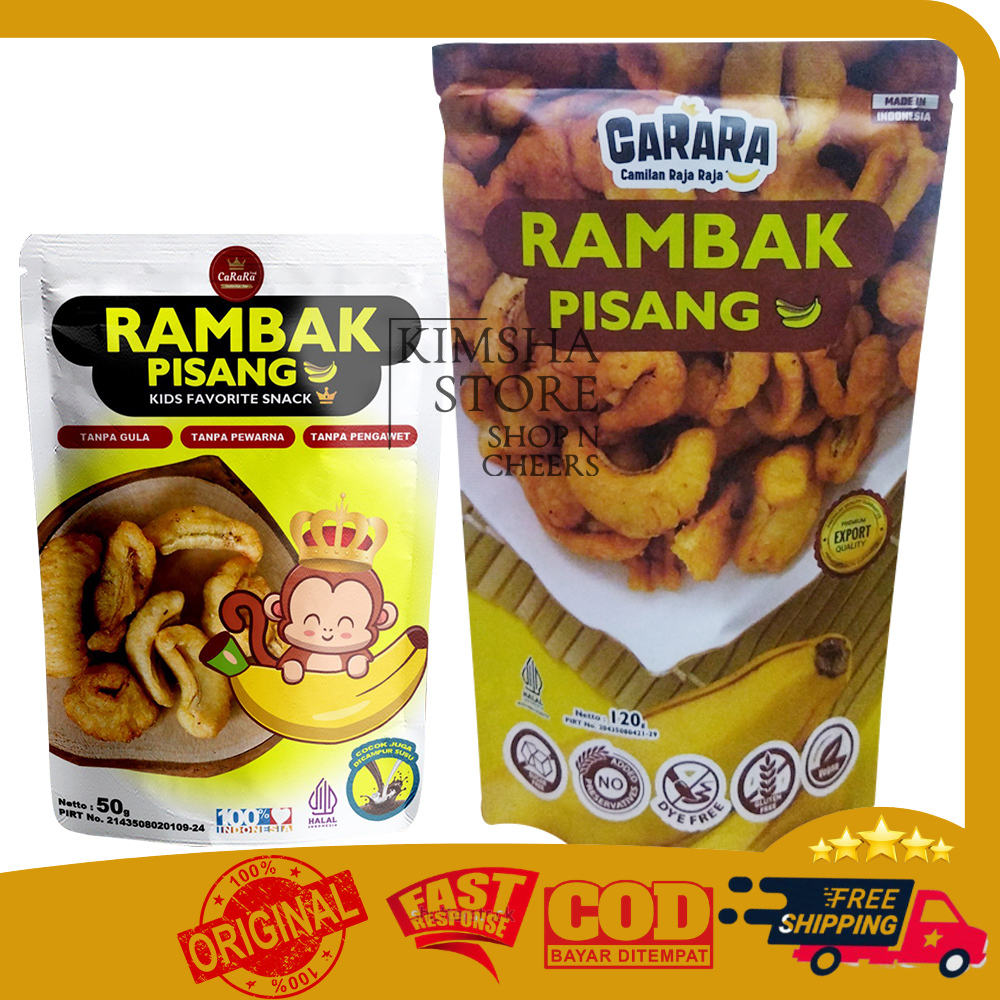 

Rambak Pisang CaRaRa Keripik Pisang Camilan Raja Raja Snack Food Kripik Cemilan Banana Snacks Makanan Ringan
