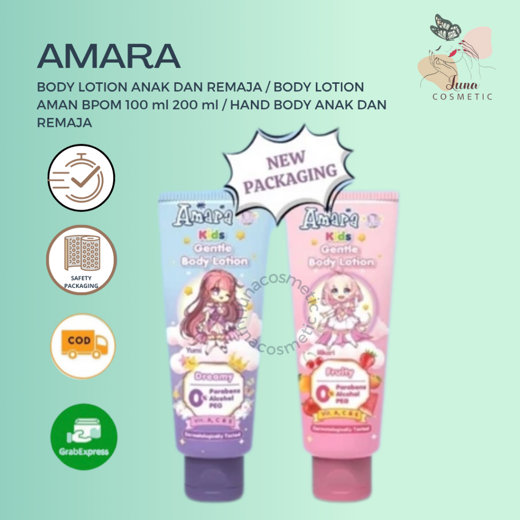 AMARA BODY LOTION ANAK DAN REMAJA / BODY LOTION AMAN BPOM 100 ml 200 ml / HAND BODY ANAK DAN REMAJA