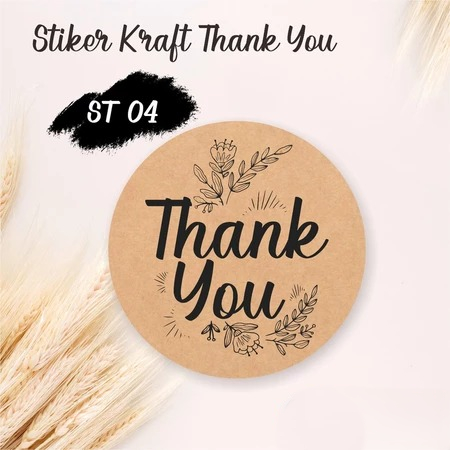 

[75 PCS] STICKER LABEL THANK YOU KRAFT MURAH ST 04