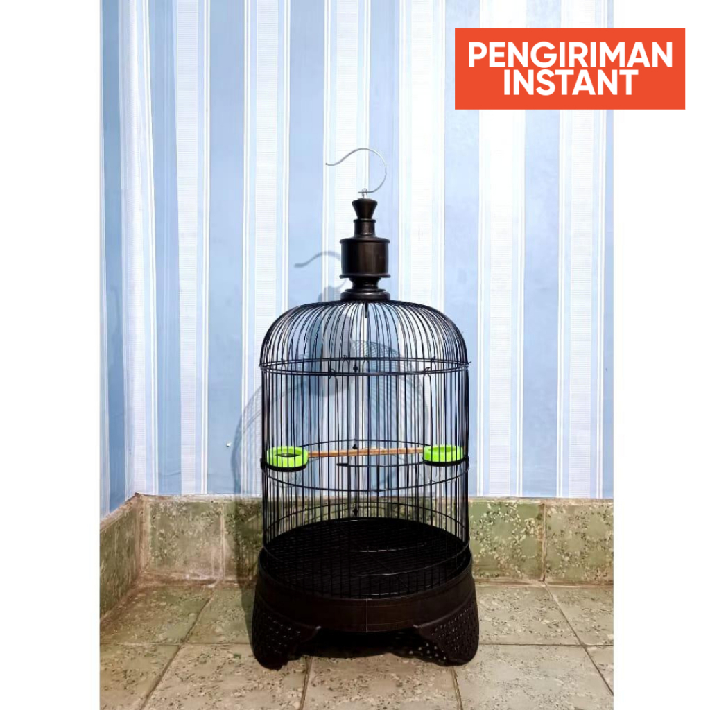 Sangkar Burung Tanggung HITAM D33 T77 Kandang Ram Besi Tebal Kenari LoveBird Pleci Perkutut Puter Ca