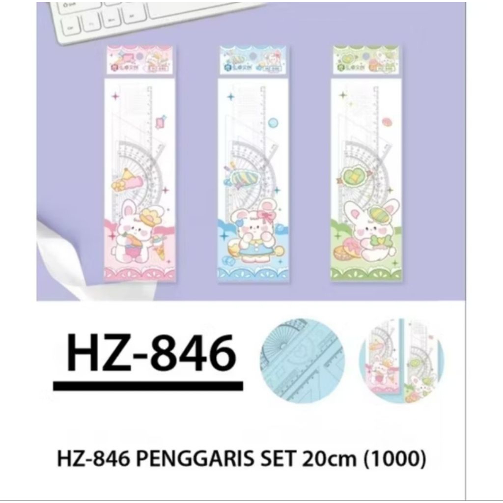 

(1set 4pcs) Garisan set 4in1/garisan set 20cm/penggaris/garisan/garset/ruler set