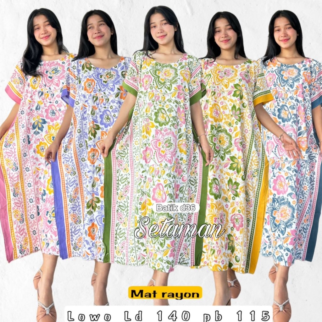 Daster harian kelelawar murah adem rayon tebal baju tidur batik wanita cantik klasik kasual rumah da