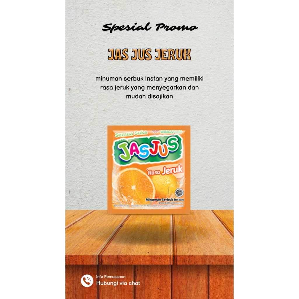 

Minuman Serbuk Jas Jus/ 1 Renceng isi 10