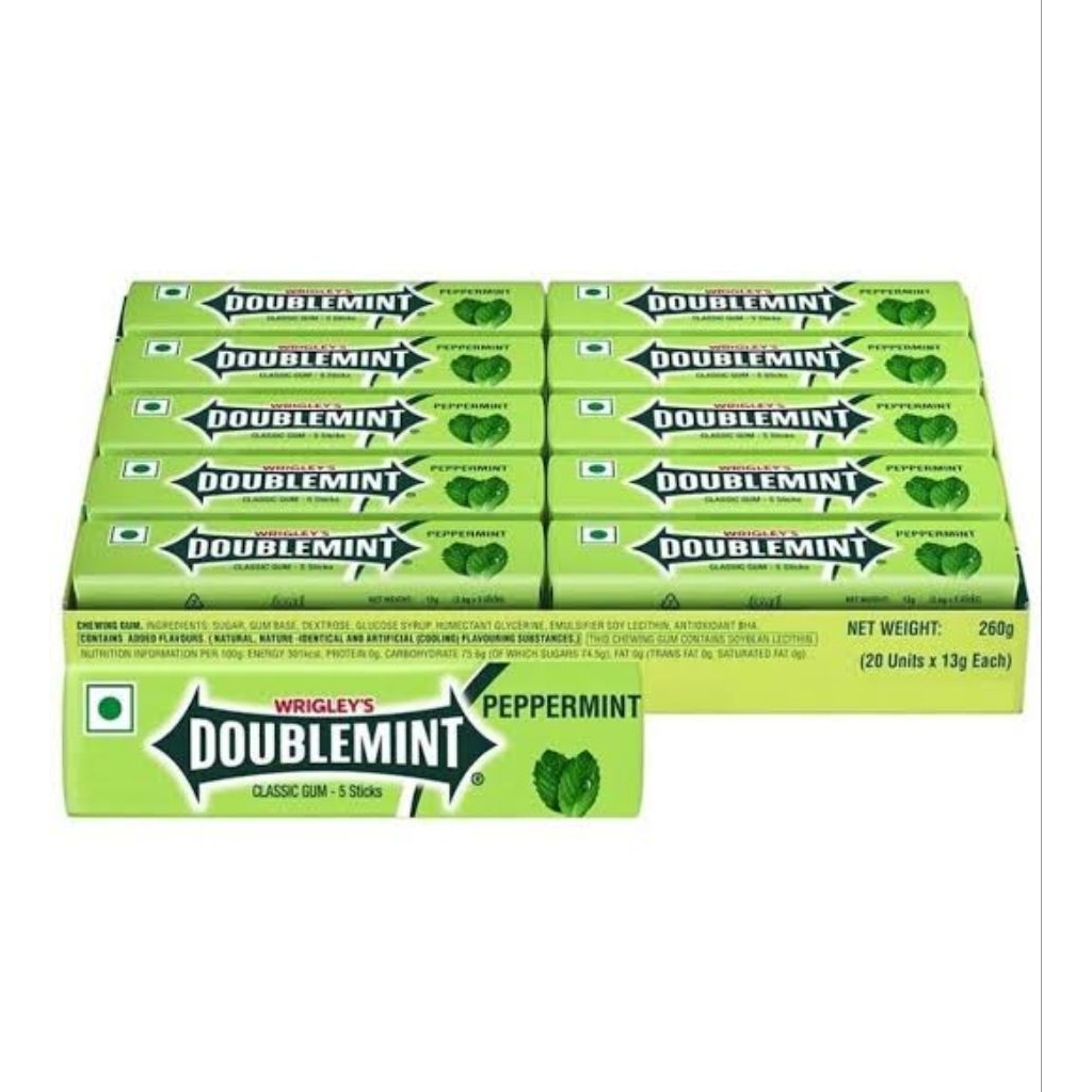 Permen Karet Wrigley's DOUBLEMINT (20 x 5 Sticks)