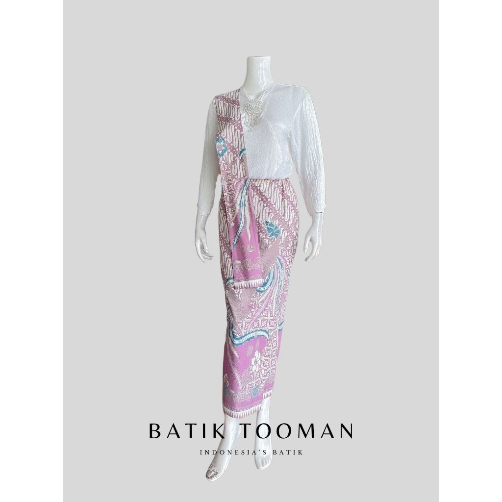 DOROWATI Lavender Lilac Rok Batik Span Instan Resleting Warna Pastel Ungu Purple Bahan Katun Halus B