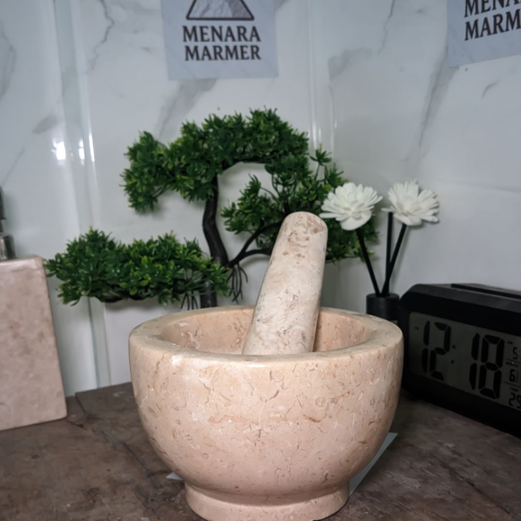 Lumpang Alu Large Mortar Pastle Marmer Alat Penumbuk Obat