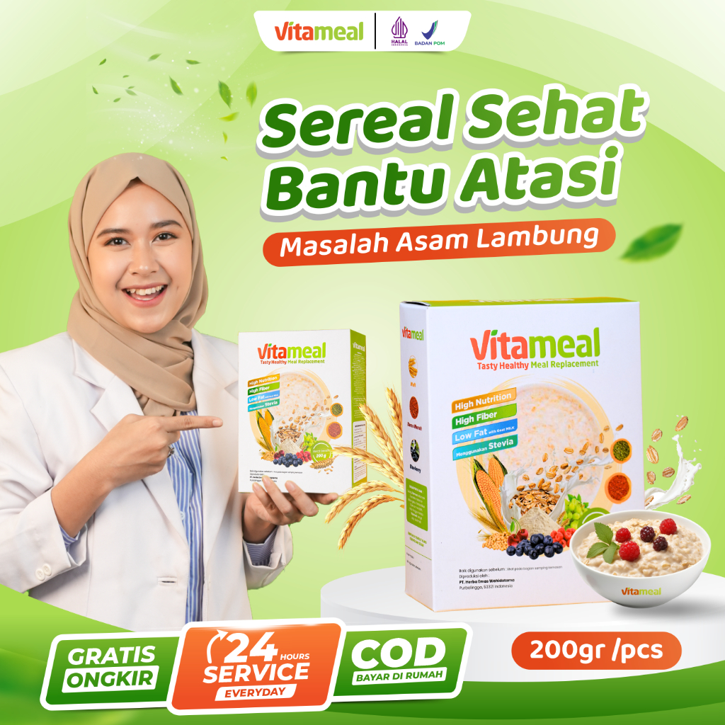

VITAMEAL Sereal Diabetes Multigrain Ampuh Menurunkan Gula Darah Tinggi Mencegah Diabetes Kolesterol Herbal Alami Tanpa Efek Samping