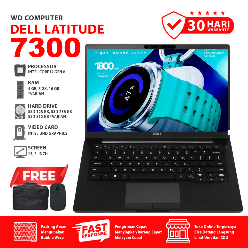 Dell Latitude 7300 i5 Gen 8 | Ram 32 Gb Ssd NVME 1 TB Laptop Premium Murah Bergaransi Toko