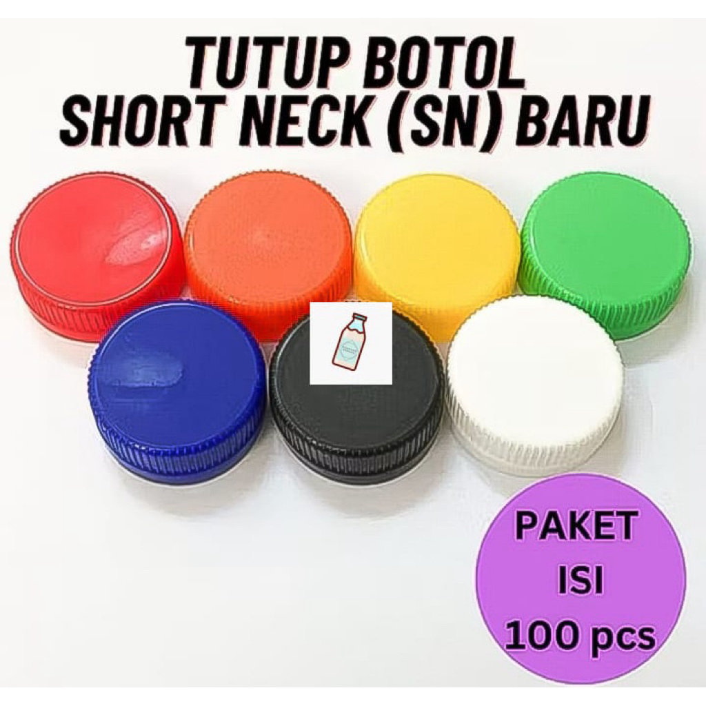 Tutup Botol Plastik SN Short neck Almond SEGEL Isi 100 Pcs