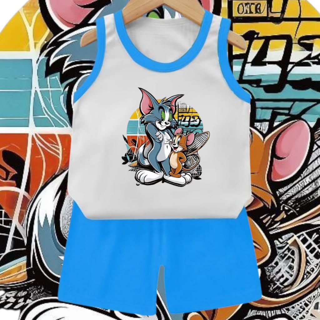BAJU SETELAN ANAK / BAJU KETEKAN MOTIF RAKET JERRY TOM PART 3 FREE ONGKIR 7.7 SALE