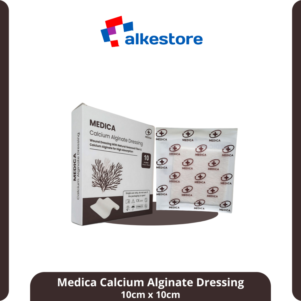 MEDICA - Calsium Alginate Dressing 10cm x 10cm/Alginate Modres/Alginate (Harga 1pcs)