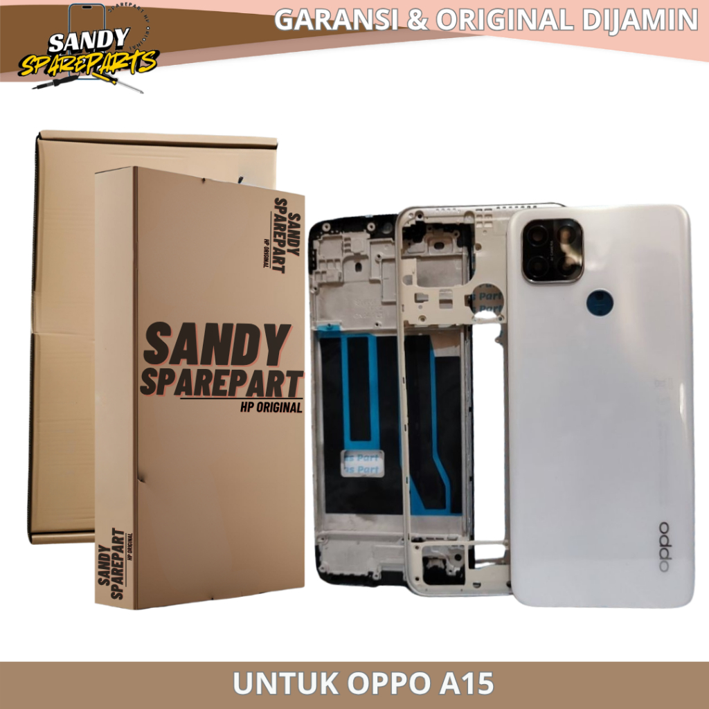 lebih Murce CASING FULLSET KESING OPO A15 | BACKDOOR FRAME RING KACA KAMERA TOMBOL LUAR OPO A15 / A1