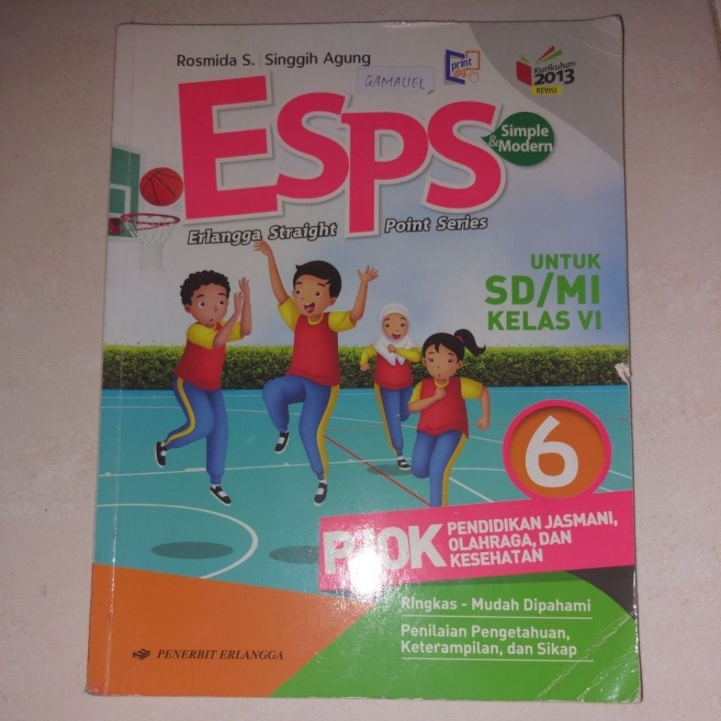buku bekas erlangga esps pjok kelas 6