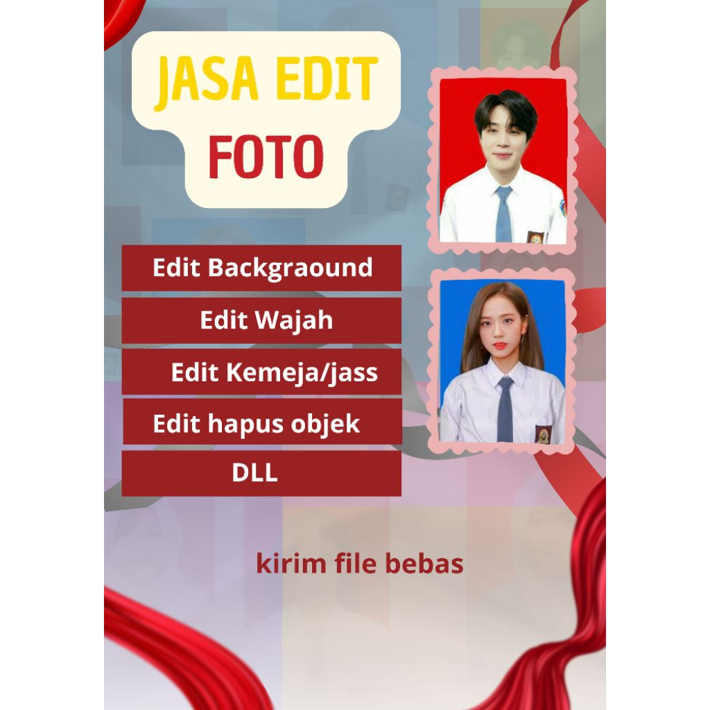 Jasa Edit Foto Formal Ijazah / Lamaran Kerja / Acara Resmi Profesional