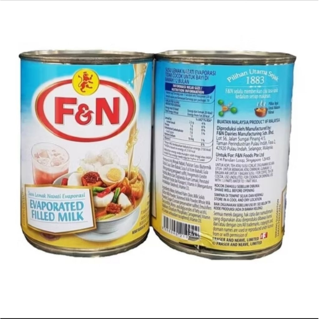 

F&N SUSU Evaporasi 380gram Tekstur Lembut Tanpa Gula