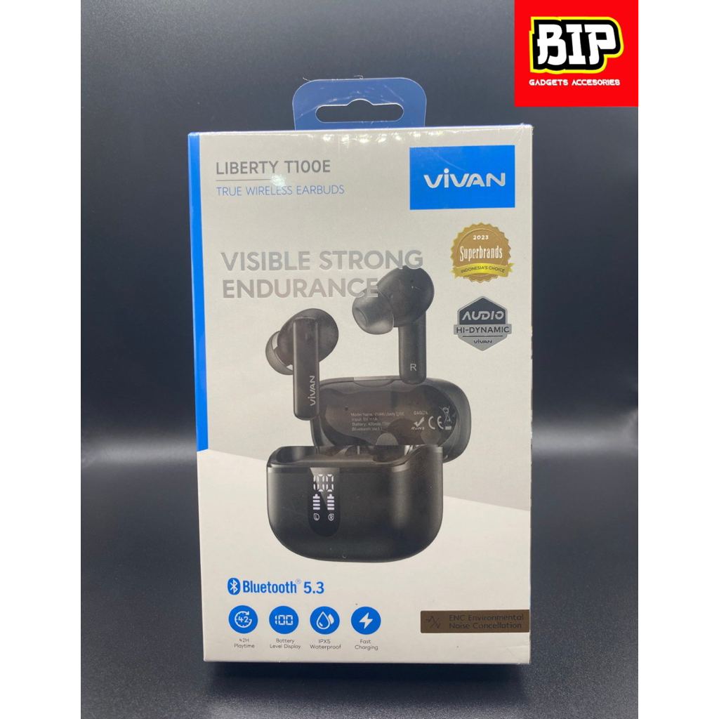 VIVAN Headset Bluetooth Liberty T100E True Wireless Earbuds