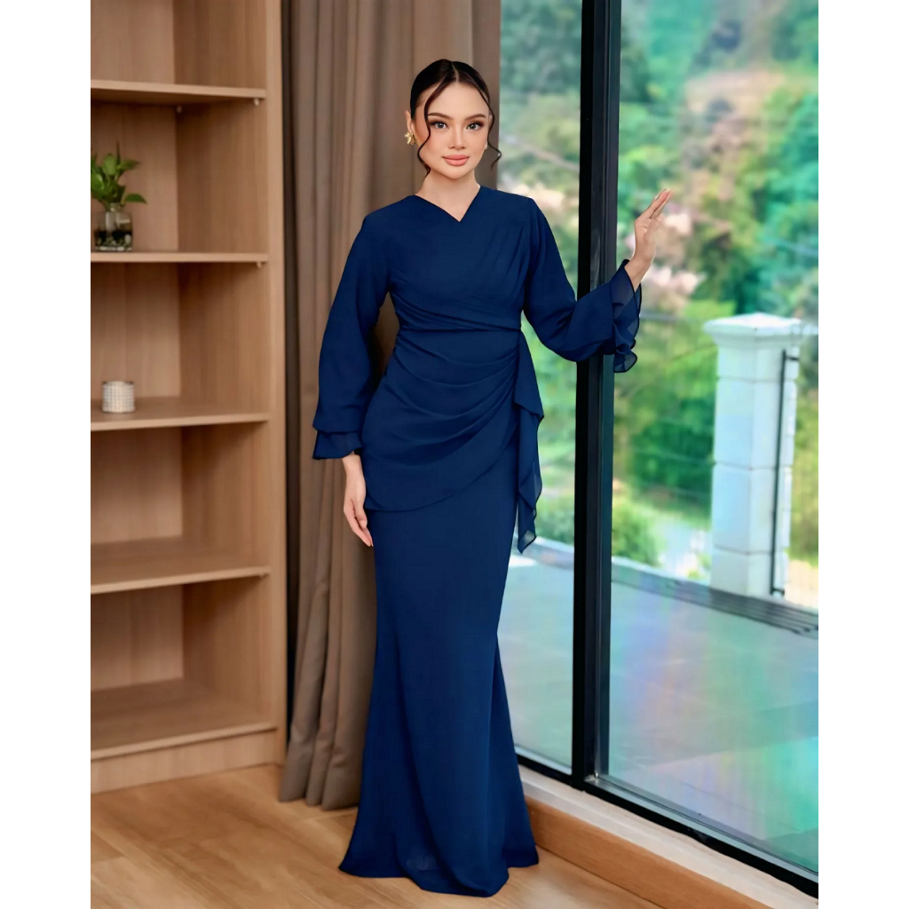 Dress Malaysia Kondangan Wanita Clara Ceruty Babydoll Gamis Lebaran 2026 Model Gamis Terbaru Kekinia