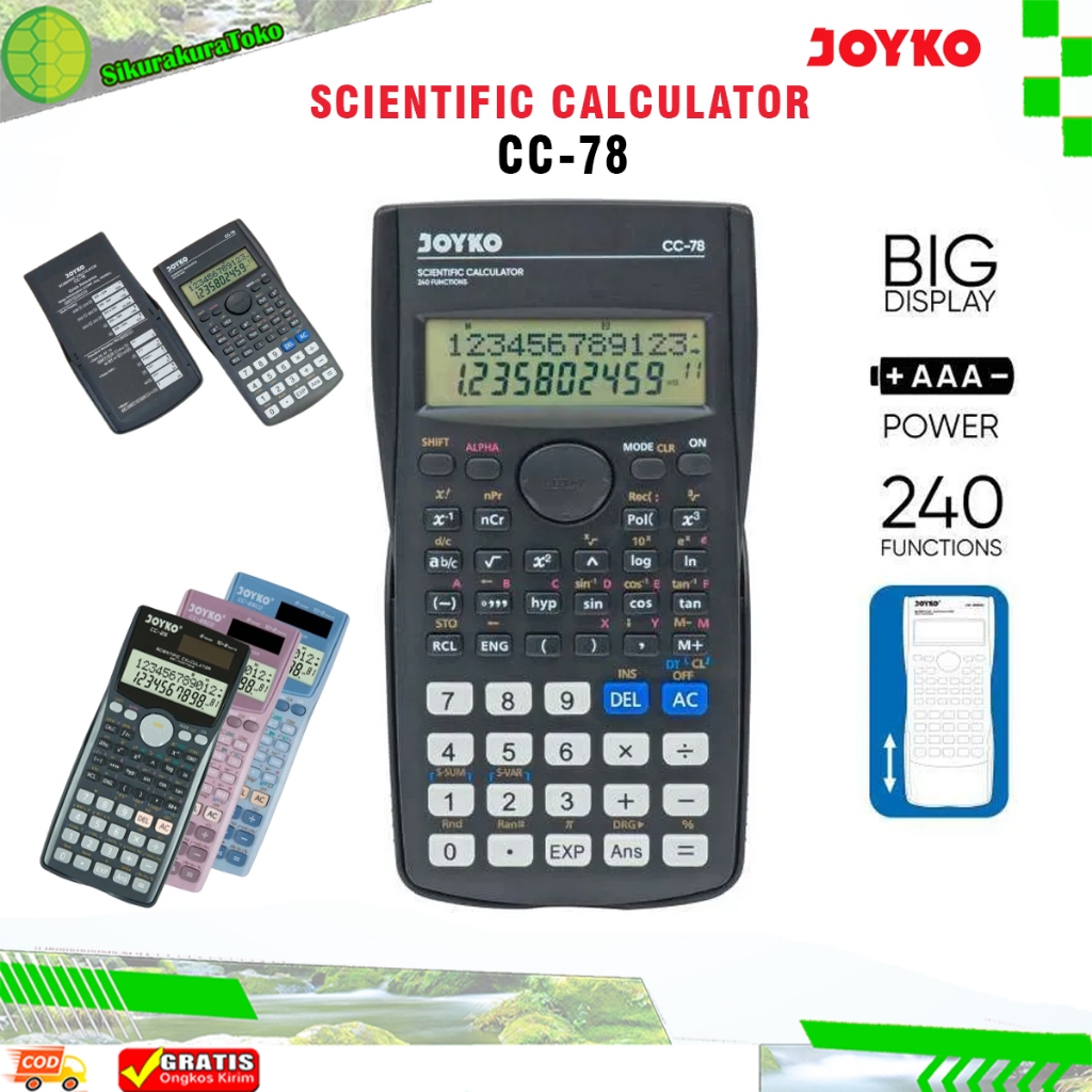 

(sko) Kalkulator Ilmiah CC-78 240 Functions Scientific calculator big display
