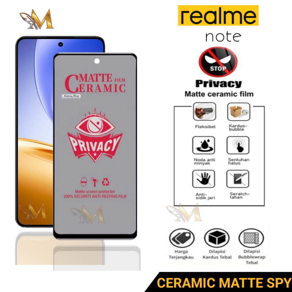 ceramic matte full spy realme 14 14t 14x 5 5i 5s 5pro 3 3i 3pro 2 2pro 1 6i 6pro 6s 7 7i 7pro V3 V5 