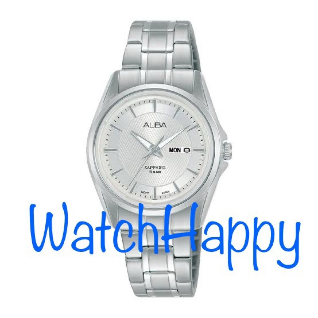 JAM TANGAN ANALOG WANITA ALBA AN8027X1 / AN8027 / AN8027X CLASSIC QUARTZ MOVEMENT SILVER WHITE PATTE